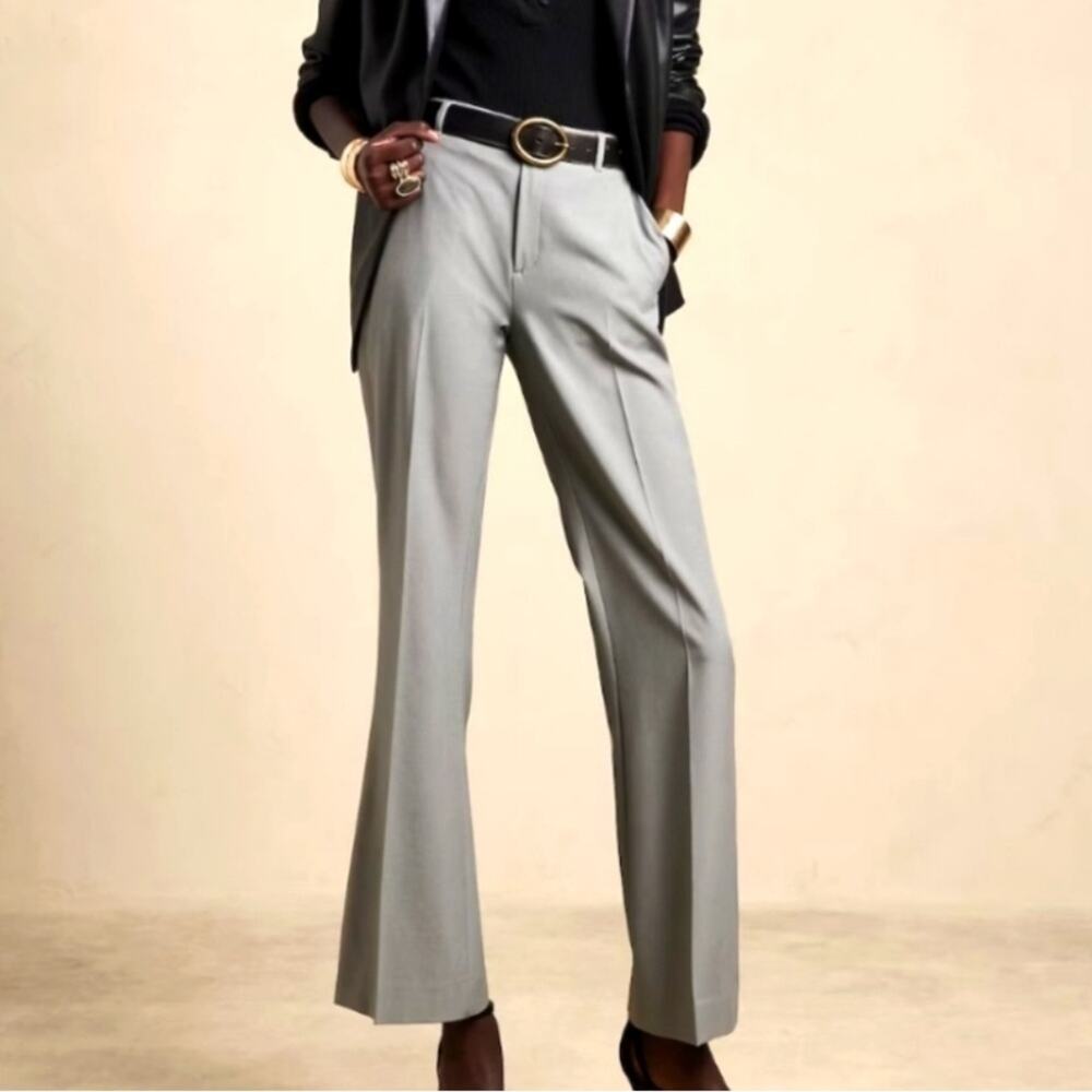 GUCCI 2006 Light Gray Wool & Silk Blend Wide Leg Pants NWT in Size 4